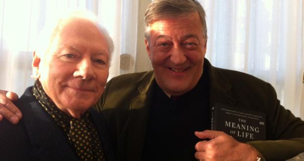 Image of Stephen Fry and Gay Byrne at the time of the Irish TV interview