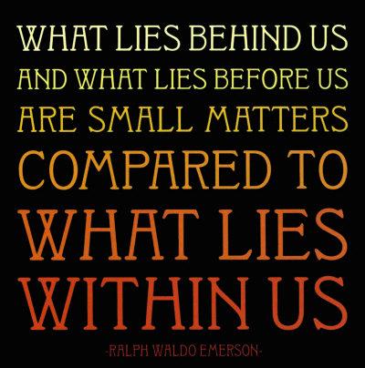 Emersons 'what lies behind us' quotation